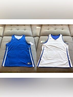NWT Nike Reversible Basketball Jersey Men’s XL Blue White Mesh Tank